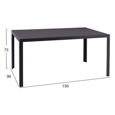 Set Tavolinë 150×90 cm + 6 karrige me litar,"HM11525.01", gri