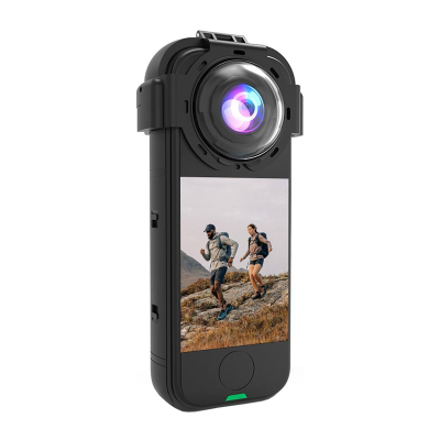 Mbrojtëse lente Puluz Insta360 X4 Air, xham i temperuar 9H, snap on, e zezë