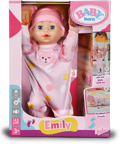 Kukull interaktive BABY Born Emily Functional, 43cm, Walk with Me