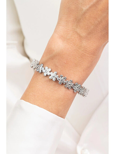 Byzylyk Emily Westwood Solid Floral Steel EWB250165S, çelik inox, argjendtë