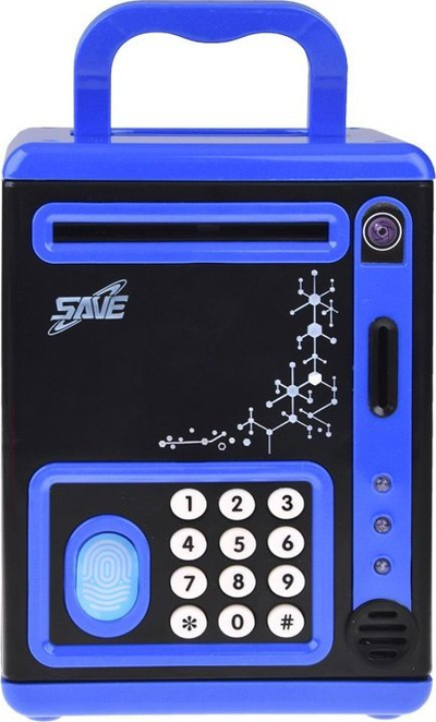 Kasa kursimi për fëmijë Money Box Safe ATM ZA4740, pranon monedha dhe kartëmonedha, me kod sigurie, shumëngjyrëshe