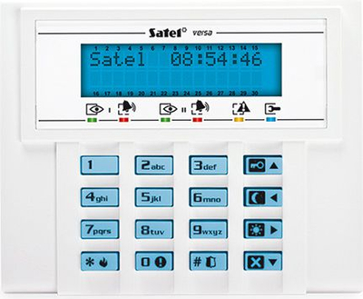 Tastierë alarmi Satel VERSA LCD, ekran LCD, ndriçim i kaltër