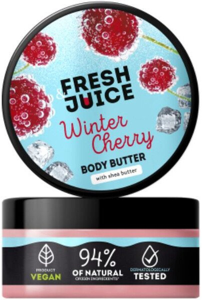 Krem trupi Fresh Juice Winter Cherry Body Butter, me shea butter, 94% përbërës natyralë