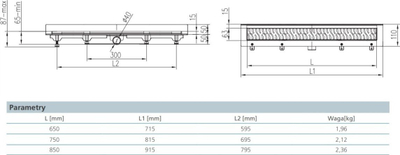 Kanaletë lineare muri JomoTech Exclusive Wall, 65 cm, e zezë matte