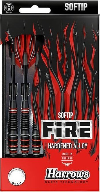 Shigjeta darts Harrows Fire Softip, high grade alloy, për tabela elektronike, të zeza kuqe