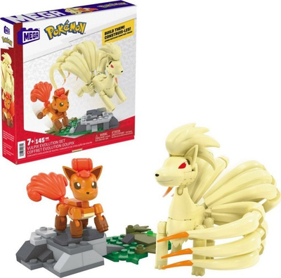 Set ndërtimi MEGA Pokémon Vulpix Evolution, 145 pjesë, me 2 figura të lëvizshme