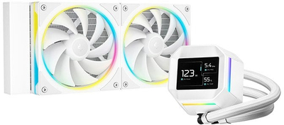 Ftohës uji CPU Deepcool K Cooler LM240, 240mm, ekran IPS 2.4", i bardhë