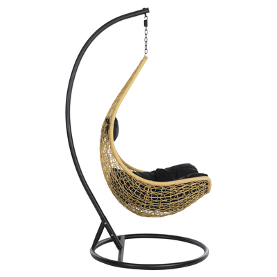 Karrige varëse oborri Millie HM5996.04, ratan sintetik, 95×195cm, bezhë me jastëk të zi