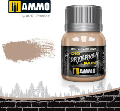 Bojë akrilike Mig Ammo 0620 Dio Drybrush, 40ml, Dark Sand
