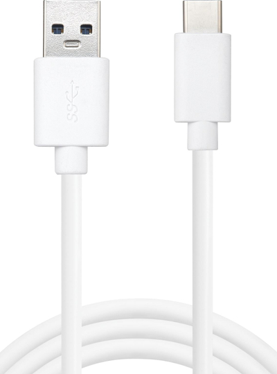 Kabllo Sandberg USB-A në USB-C, 1m, e bardhë