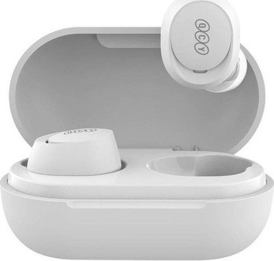 Kufje wireless QCY T27 in-ear, Bluetooth 5.3, me kuti karikimi, të bardha