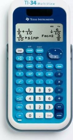 Kalkulator shkencor Texas Instruments TI 34 MultiView, ekran LCD, blu e bardhë