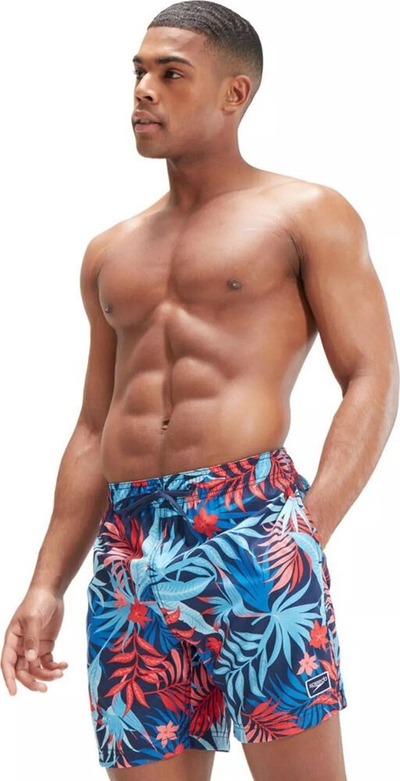 Shorc noti për burra Speedo Print Redondo, XXL, 17", blu me motive tropikale
