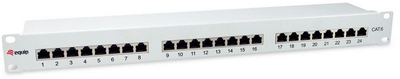Patch panel Equip 24 porta, Cat.6, i blindum, gri e çelët