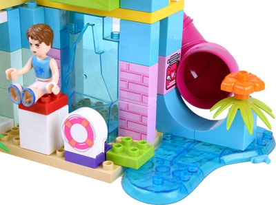 Set blloqesh ndërtimi JDLT ZA2883, park ujor, 155 copa, shumëngjyrësh