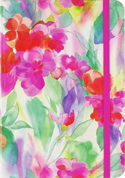 Fletore Watercolor Petals, 160 faqe, me kapëse elastike, shumëngjyrëshe
