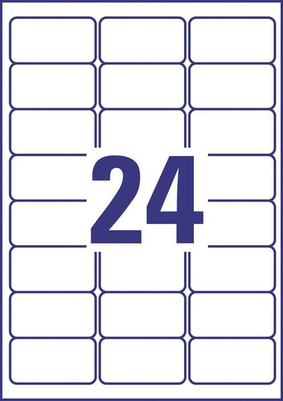 Etiketa vetëngjitëse Avery Zweckform L4773REV 20, 63.5x33.9mm, poliestër heavy duty, të bardha