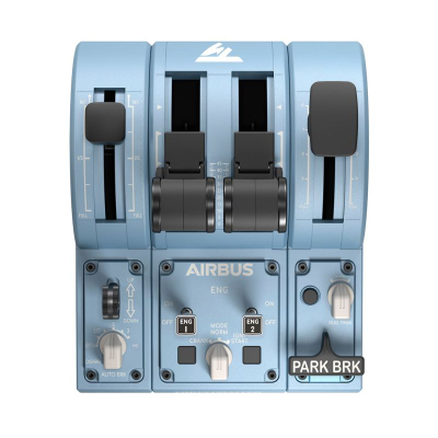 Kontrollues fluturimi Thrustmaster TCA Quadrant Add-on Airbus Edition për PC, me leva magnetike, blu