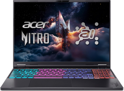 Лаптоп за гејминг Acer Nitro 16 AI AN16-61, Ryzen AI 9 365, 16GB RAM, 1TB SSD, RTX 5070, црн