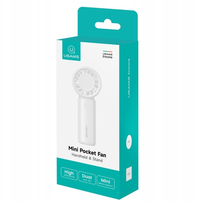 Ventilator dore Usams BC Series, 500mAh, mini, i bardhë