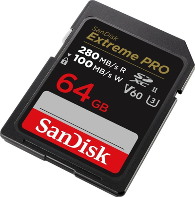Kartë memorie SanDisk Extreme PRO SDXC, 64GB, UHS II U3 V60