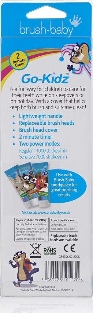 Furçë dhëmbësh elektrike Brush-baby Go-KIDZ, sonike, për udhëtim, rozë