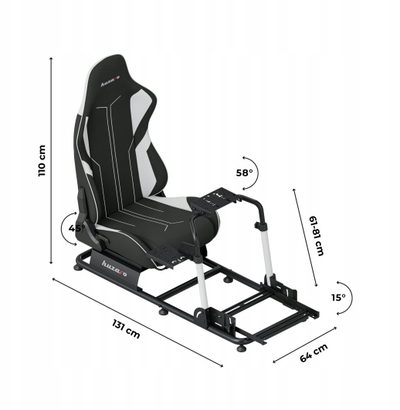 Stellazhi për simracing Huzaro Speed 5.5, me ulëse, i zi/i bardhë