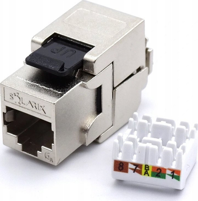 Modul keystone Solarix 10G Cat 6a STP, RJ45, vetëprerës, ngjyrë argjendi