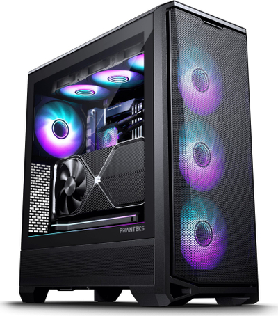 Kase PC Phanteks Eclipse G400A, ATX e E-ATX, xham i temperum DRGB, e zezë satin