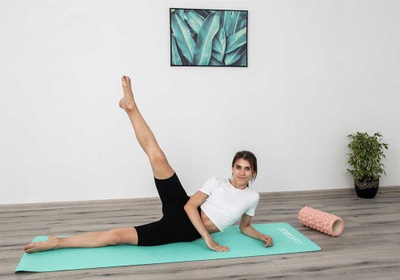 Tapet fitnesi TPE Yoga and Fitness, 4mm, dypalësh, mente gri