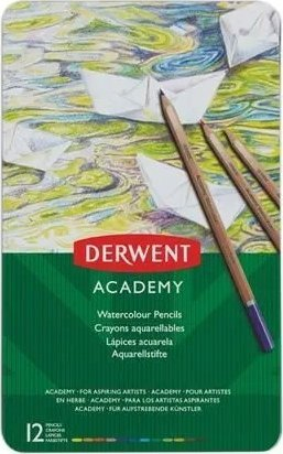 Lapsa akuareli Derwent Academy, set 12 copë, ngjyra të përziera