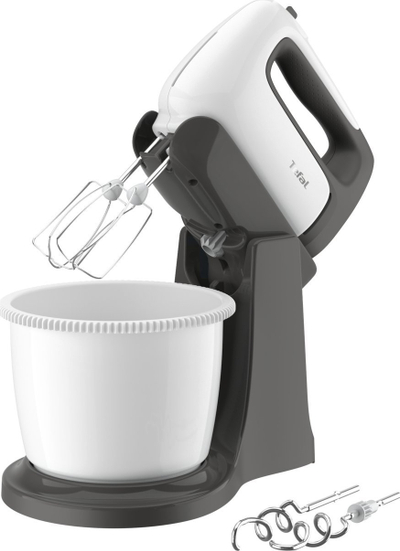 Mikser dore Tefal PrepMix Plus HT464138, 500W, me bazë për ta vënë, gri me të bardhë