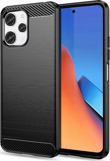Mbështjellës telefoni Tech-Protect TPUCarbon për Xiaomi Redmi 12, TPU, efekt karboni, i zi