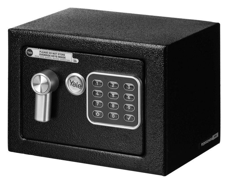 Kasafortë Yale YSV 170 DB2, 3.8L, bravë elektronike, çelik, e zezë
