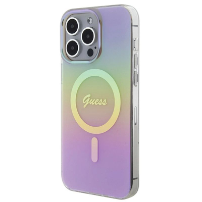 Kuti Guess Script MagSafe për iPhone 15 Pro, plastikë TPU, me gradient, rozë