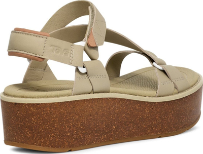 Сандали за жени Teva Madera Wedge, платформа од плута, кожни ремчиња, беж