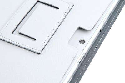 Këllëf tablet Quer për Samsung Galaxy Tab P5100, lëkurë natyrale, i bardhë