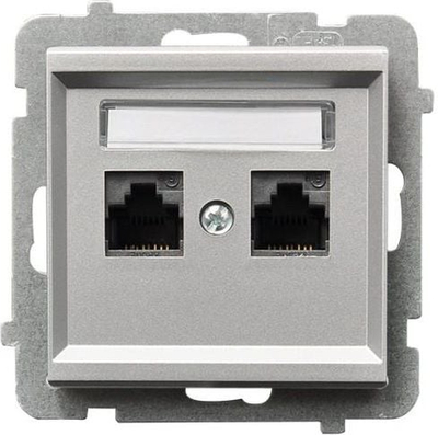 Prizë kompjuterike Ospel Sonata GPK-2R/K/m/38, 2x RJ45 Cat 5e, e argjendtë matt