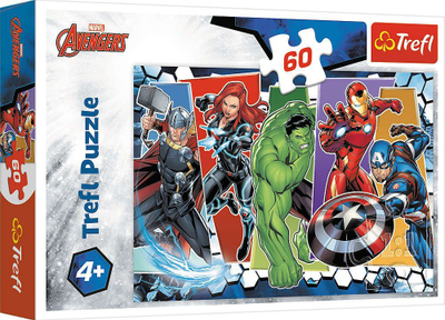 Puzzle Trefl Disney Marvel: The Invincible Avengers, 60 elemente, 33 x 22 cm