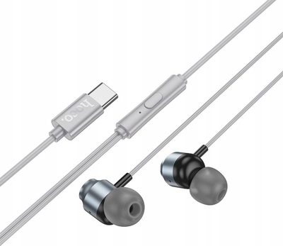 Kufje me kabllo Hoco M122 Power Metal, Type C, me mikrofon, gri metal