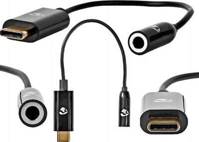 Adapter audio Nedis USB C në 3.5 mm, USB 3.2 Gen 1, 0.15m, i zi