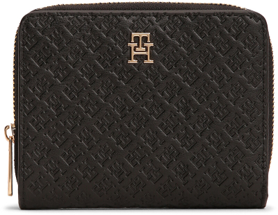 Portofol për femra Tommy Hilfiger TH Icon Medium, imitues lëkure, me zinxhir, i zi