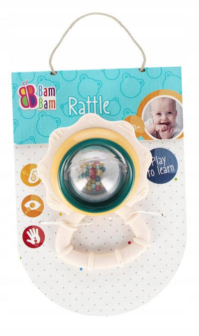Lodër grusht BAM BAM Rattle Little Flower, për bebe, me shumë ngjyra
