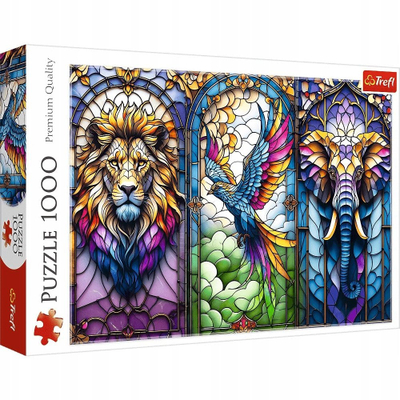 Puzzle Trefl Stained Glass Animals, 1000 copa, shumëngjyrësh