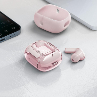 Kufje wireless ACEFAST T6, Bluetooth 5.0, me kuti karikimi me LED, blu e errët