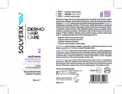 Balsam flokësh Solverx Dermo Hair Regenerating and Moisturizing, rigjenerues, hidratues