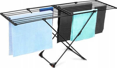 Tharëse rrobash Vilde XXL, metal, e zgjatshme 110-189 cm, e zezë