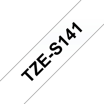 Shirit etiketimi Brother TZe-S141, 18mm, me ngjitje të fortë, transparent