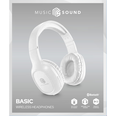Kufje Cellularline Music Sound Basic BTHEADBBASICMSW, wireless, të bardha