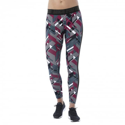 Streçe për femra Asics Base Gpx 7/8 Tight Performance Black Power Print, madhësia S, të hirta / vjollcë / bardha / zeza
